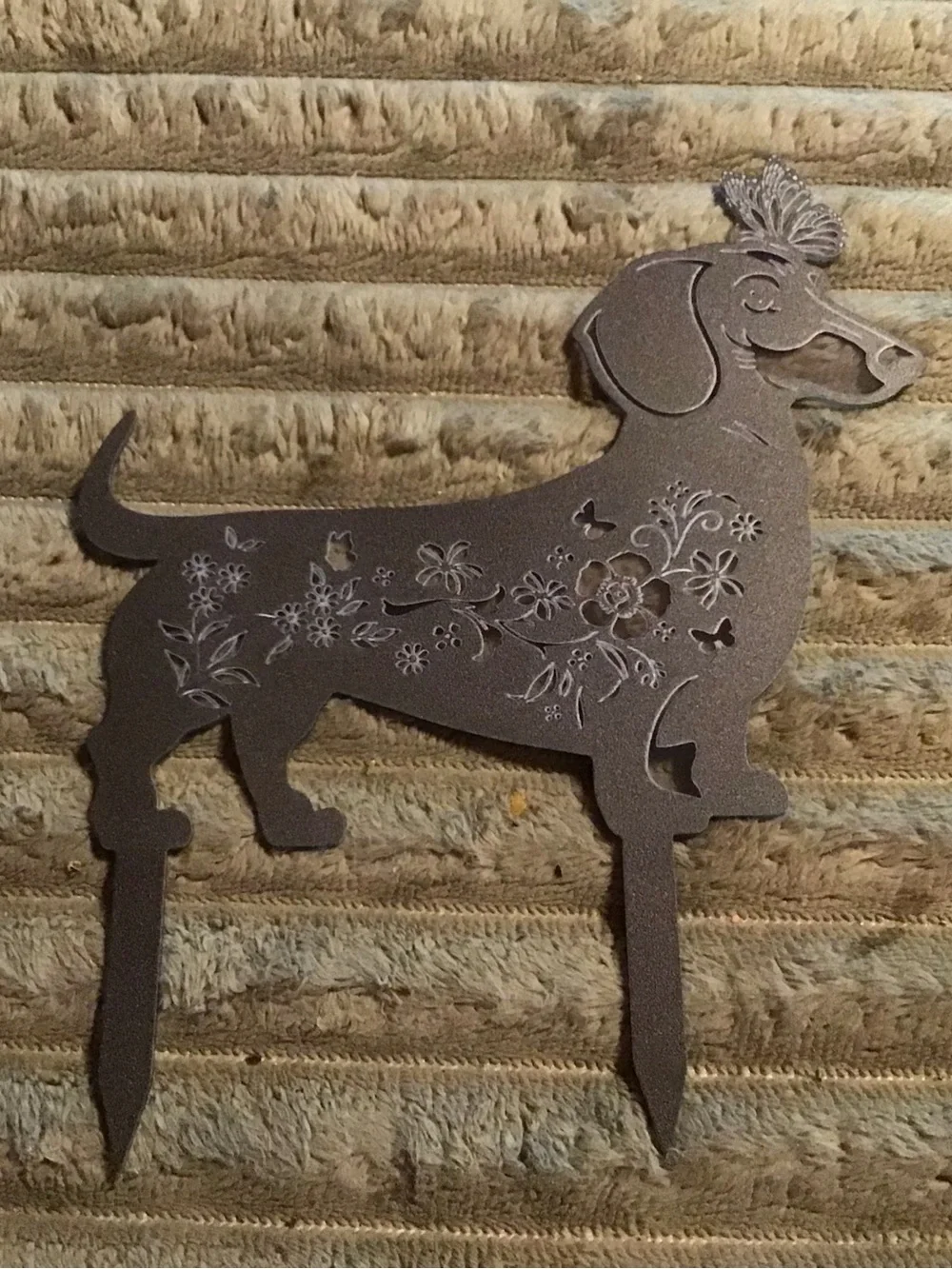 Decorative Dachshund Garden Stake - Brown acrylic yard Decor